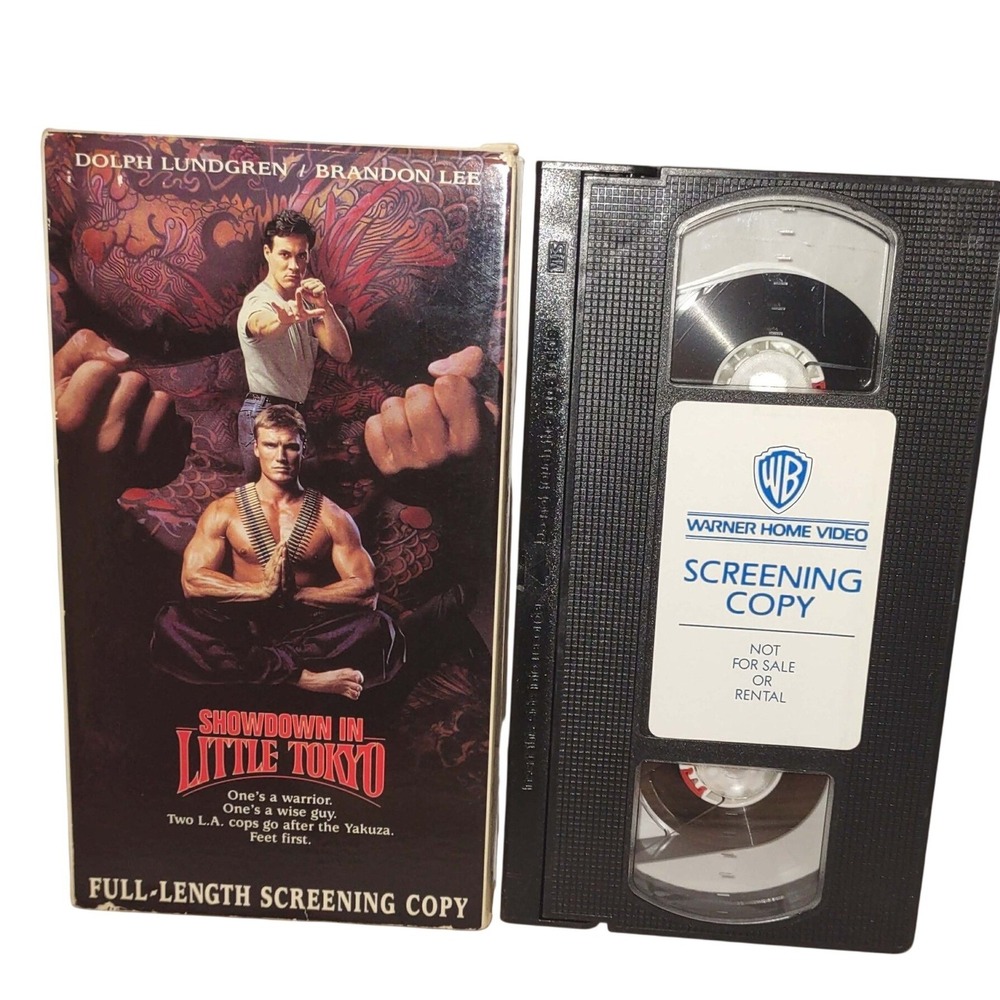 Showdown in Little Tokyo VHS 1991 Dolph Lundgren Brandon Lee Screening Copy Rare